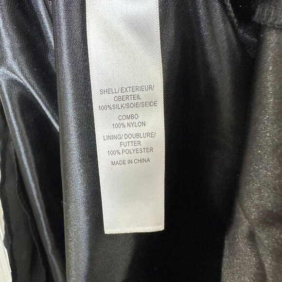 Aidan Mattox 100% Silk Long Black Maxi Dress Evening Gown Wedding Chiffon Beaded - Picture 11 of 15